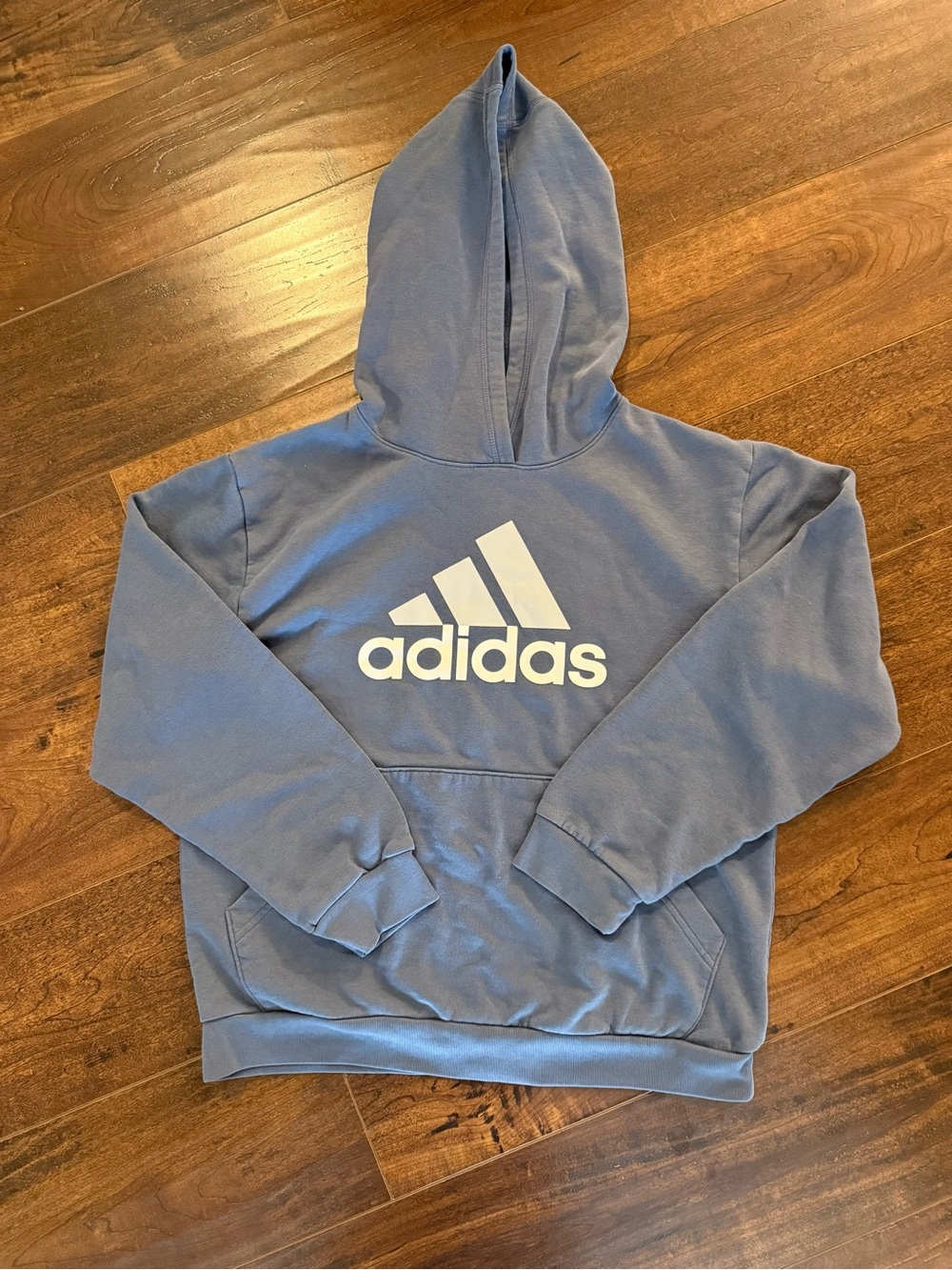 Adidas Kids Blue Logo Hoodie - Youth Large